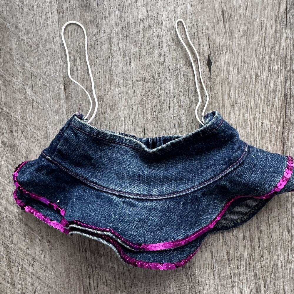 Build A Bear Hannah Montana Purple Ruffle Denim Skirt Outfit Clothing